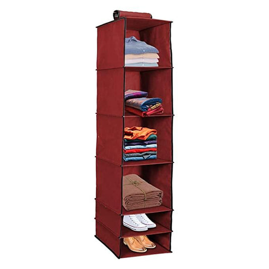 6 Shelves Foldable Hanging Wardrobe Organizer