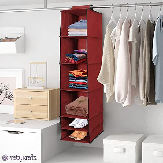 6 Shelves Foldable Hanging Wardrobe Organizer